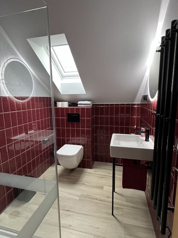 Bathroom with sink in U Krčků apartment in Zaječí