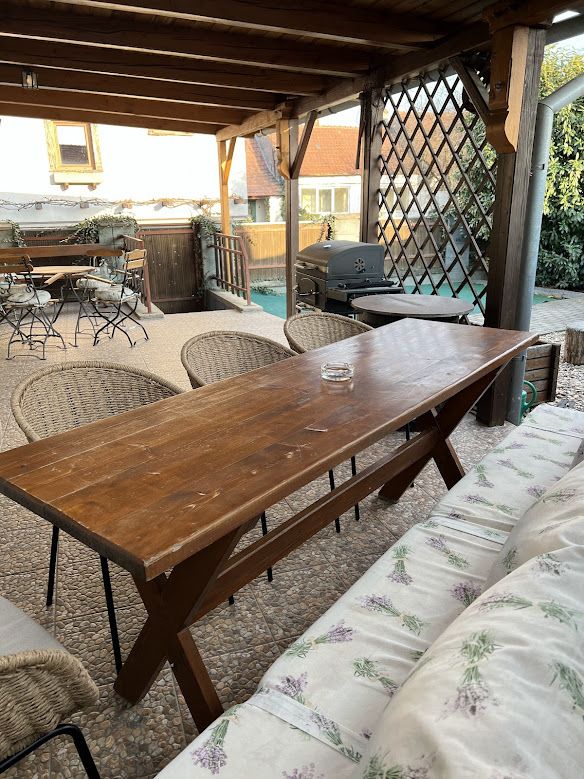 Outdoor terrace with pergola, U Krčků apartment in South Moravia